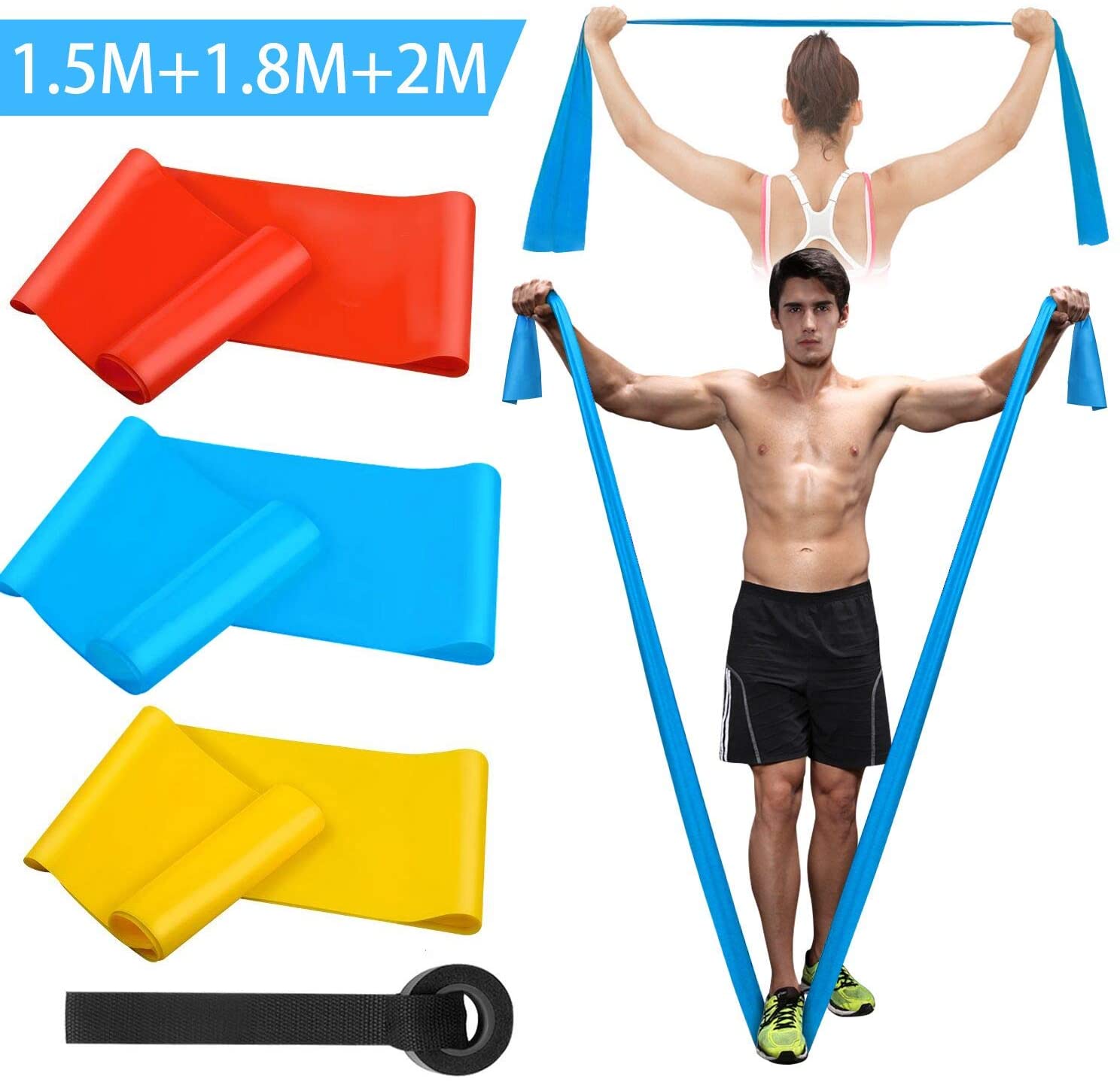 Sports Equipment Pictures - วงออกกําลังกายยืดหยุ่น 3 ชิ้นวงต้านทานยืดหยุ่นเทปออกกําลังกายโยคะพิลาทิส Crossfit ยืดกล้ามเนื้อออกกําลังกายอุปกรณ์