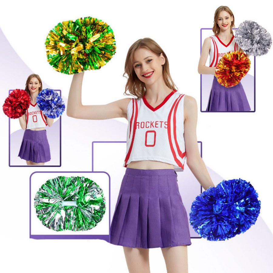 Cheerleading Pom Pom - 1ชิ้นเชียร์ลีดเดอร์สัตว์เลี้ยงโลหะ POM ppom สาวเชียร์เต้นรำมัณฑนากรเชียร์ลีดเดอร์ Pompon Pompon