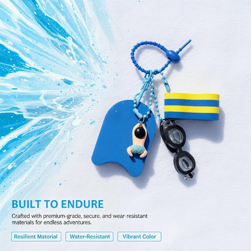 (N) พวงกุญแจธีมว่ายน้ำพร้อมแว่ - Swimming Kickboard บทวิจารณ์และราคา